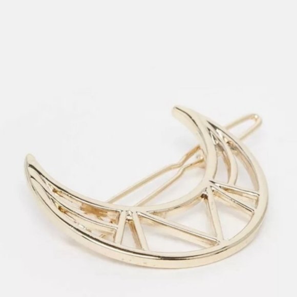 Brandy Melville Gold Metal Geometri Moon Hair Clip - Picture 3 of 6